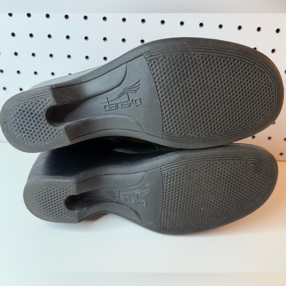 Dansko Bibi Ankle Boots Black Leather Low Heel Dual Buckle City EU 38 US 7.5/8 - Picture 11 of 16